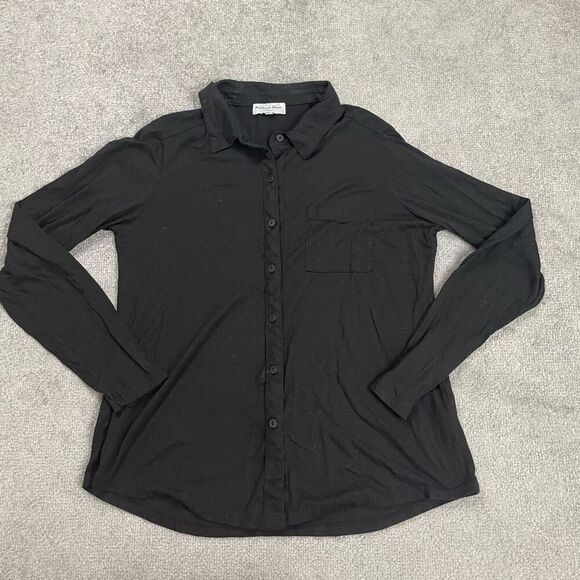 Michael Stars Womens Size Small Button Front Shirt Top Gray Long Sleeve NWOT - Picture 1 of 4